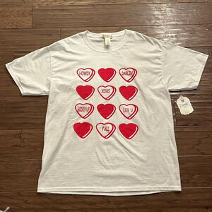 Altar’d State Short Sleeve T-Shirt with Hearts Size S/M